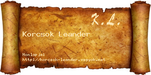 Korcsok Leander névjegykártya